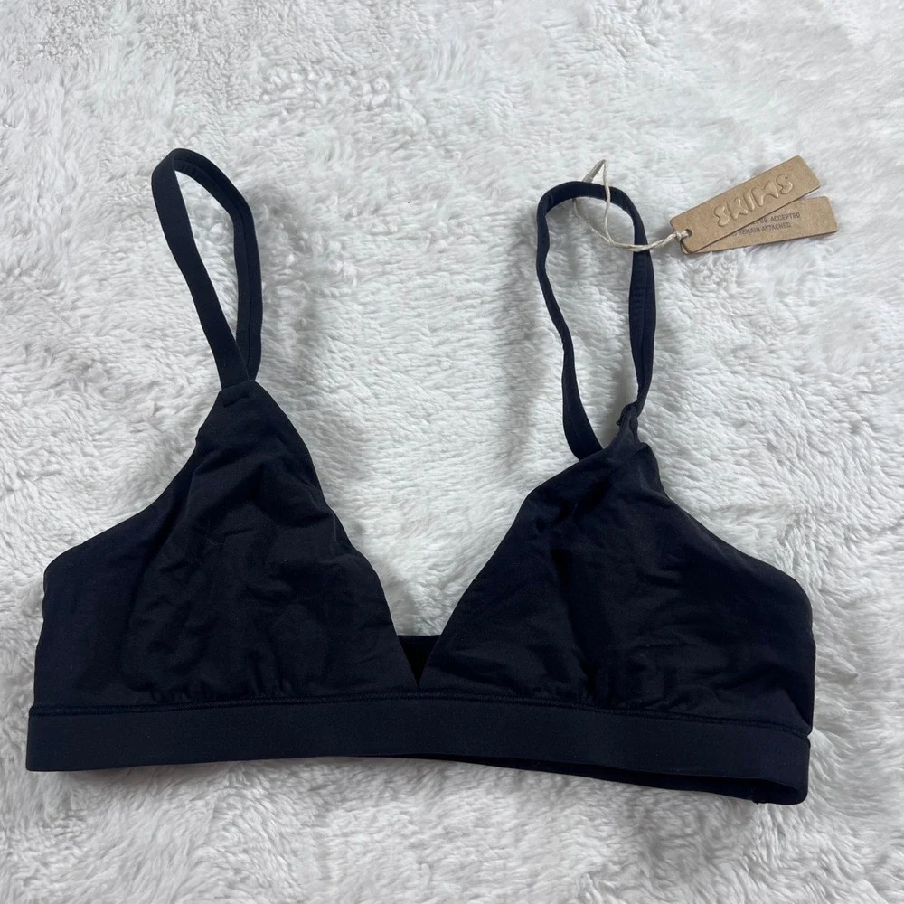 Skims Fits Everybody Triangle Bralette Onyx Black XS BR-TRI-2024 New With Tags‎